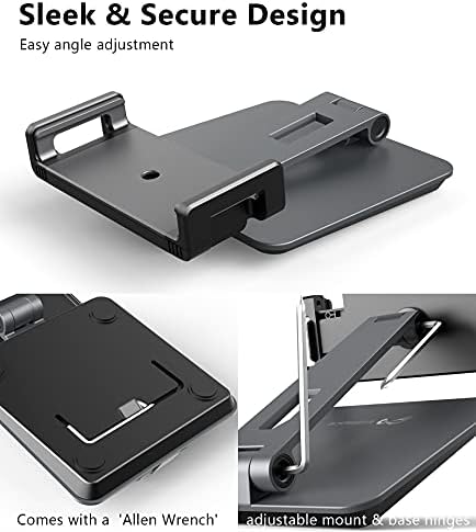 iPad Holder Stand, Heavy Aluminum Alloy Multi-Angle Foldable Tablet Stand Holder for 4.7''- 13'' Screen Surface Pro Series, iPad Series, Pro, Mini, Air, Samsung Galaxy Tabs and More (Dark Grey)
