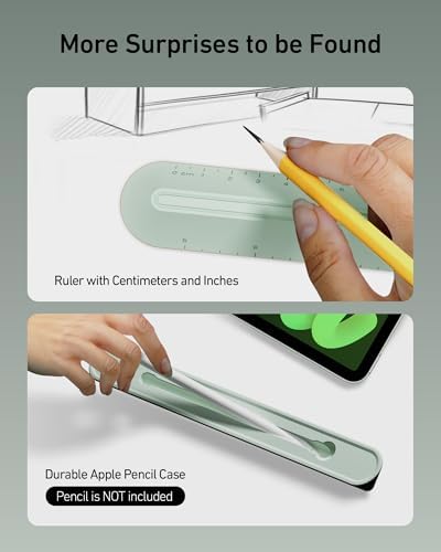 ergounion 3 in 1 Silicone Laptop Stand, Keyboard Riser for Ergonomic Typing/Reading, Portable Laptop Cooling Stand, for Home Office School and Travel, Oval Base, Macaron Green