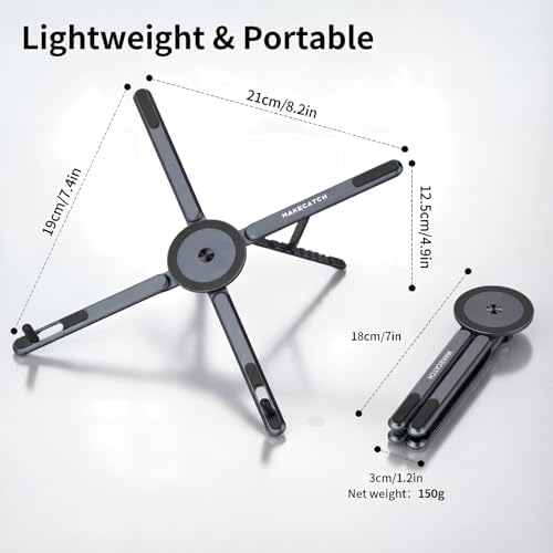 Portable Laptop Stand for Desk, 3-in-1 Adjustable Holder (White)