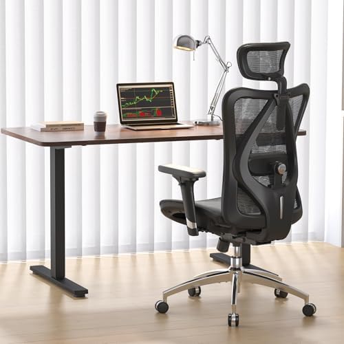 SIHOO M57 Ergonomic Mesh Office Chair, High Back Home Desk Chair with 3D Armrests, Lumbar Support and Adjustable Headrest, Comfortable Computer Chair, Office Chair Hold 330 LBS-2 Packs-Black