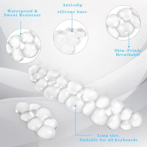 Gel Cloud Keyboard and Mouse Wrist Rest, Cute Wrist Support and Arm Support Keyboard Rest for Keyboard and Mouse Typing Pain Relief，Suitable for Office/Computer/Laptop/Gaming（White）