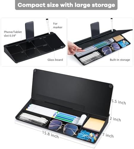Varhomax Glass Weekly Planner Desk White Board