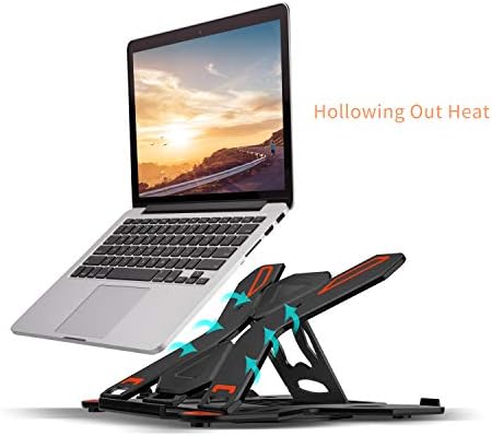 Ergonomic Adjustable Laptop Stand for Desk with Phone Holder & 360° Rotation - Foldable Portable Stand for 10-17" Laptops, MacBook Pro 16", Gaming Laptops, Tablets | Heavy-Duty & Ventilated Design
