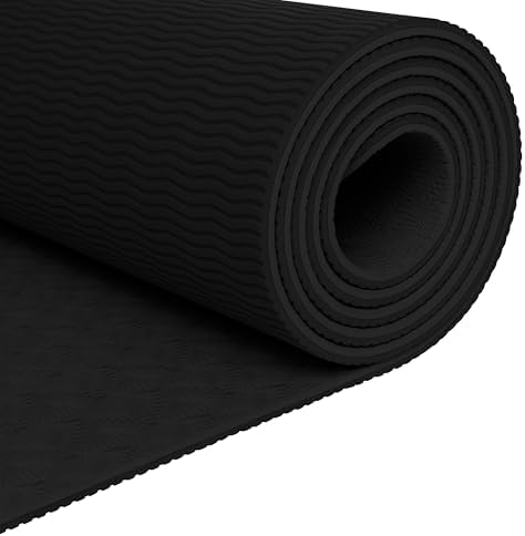 Retrospec Zuma Yoga Mat 6mm Thick Non-Slip TPE Exercise Mat | Cushioned Workout Mat for Yoga Pilates and Home Stretching | 72 x 24 with Carrying Strap