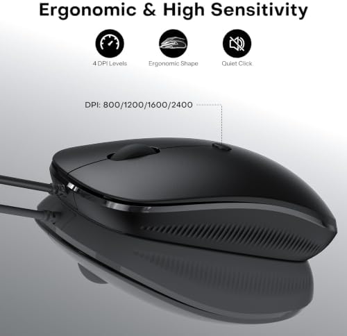 OMOTON Wired Keyboard and Mouse Combo for Mac(MacOS 11.3+),Easy Plug & Play