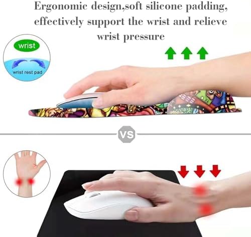 Anime Ergonomic Mouse Pad with Wrist Support,Gaming Mousepad wiht Non-Slip Rubber Base for Laptop, Pain Relief Mouse Pads for Desk for Office Home