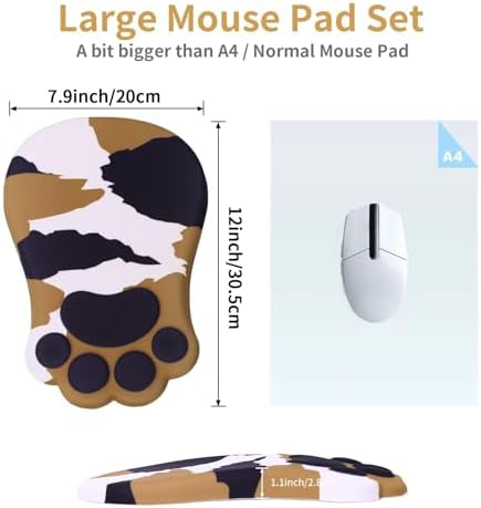 L-SPOUTTO Ergonomic Mouse Pad with Wrist Rest,Cute Mouse Pad Wrist Support