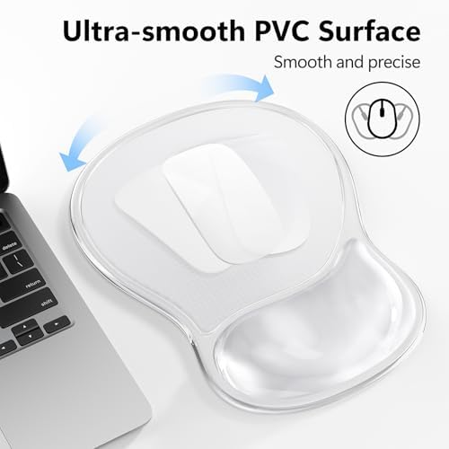AKIT Ergonomic Gel Mouse Pad and Keyboard Wrist Rest, Non-Slip, Clear