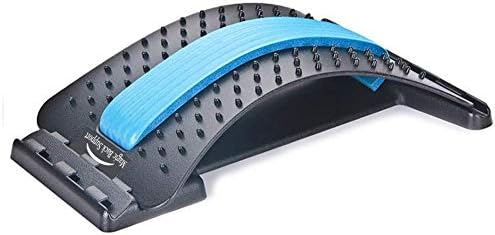 Back Stretching Device,Back Massager for Bed & Chair & Car,Multi-Level Lumbar Support Stretcher Spinal, Lower and Upper Muscle Pain Relief(Black/Blue)