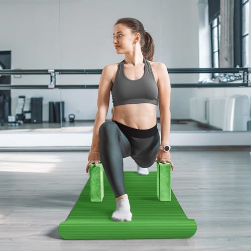 BalanceFrom 7-Piece Yoga Set with 71x24x0.5 Inches Extra Thick Mat and Carrying Sling – Includes 2 Blocks, Stretch Strap, 2 Towels, and Knee Pad for Home, Studio, and Gym Workouts