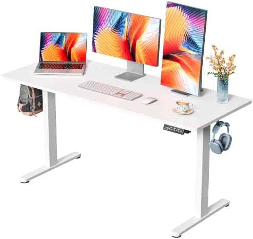 59"×24" Large Electric Standing Desk, Sit Stand Desk, White