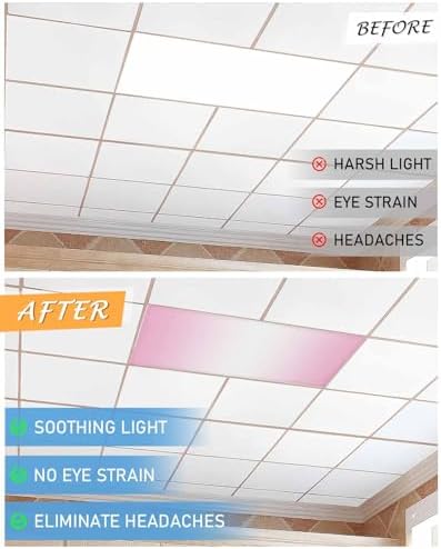 Pink White Magnetic Fluorescent Light Covers for Ceiling Lights 2 x 4 Feet,Pastel Geometric Abstract Contemporary Minimalist Office Classroom Kitchen Drop Ceiling Light Covers Lighting Filter 3 Packs