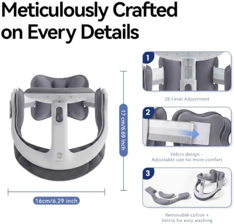 Neck Posture Corrector with Rear Neck Support（Gray, X-Large）