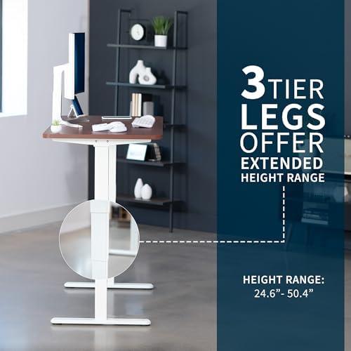 VIVO Dark Walnut 60 x 24 in Standing Desk, DESK-KIT-2W6D