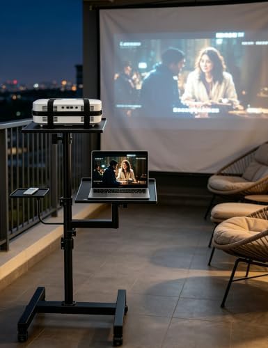 KOOV 2 Shelves Projector Stand, Max 47" Height Adjustable Laptop Stand