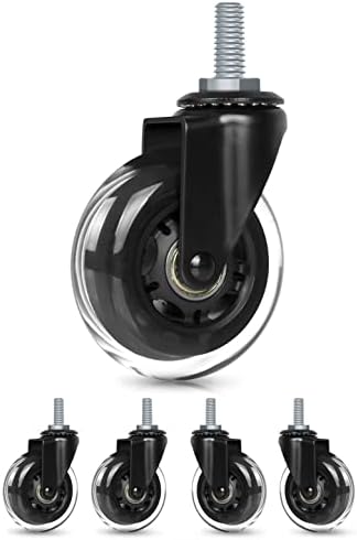 Hirate 3 inch Office Chair Casters Wheel with 5/16"-18UNC Threaded Stem
