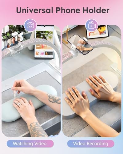 UBeesize 29" Foldable Half Moon Nail Lamp with Phone Holder, CRI95, 4700LM