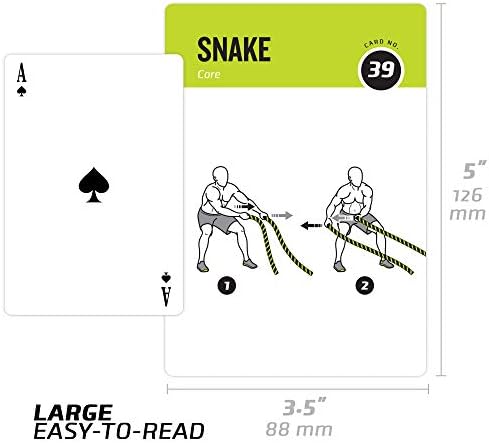 NewMe Fitness Battle Rope Workout Cards - 62 Exercise Card Deck