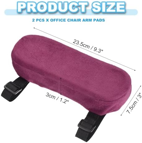 PATIKIL Office Chair Arm Pads, 2 pcs Office Chair Arm Cover Soft Office Chair Armrest Pads Memory Foam Cotton Removable Washable for Desk Computer Gaming, Purple