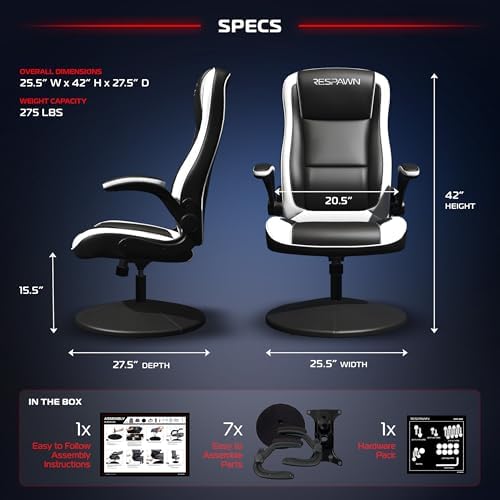 RESPAWN 800 Console Rocker Gaming Chair, Swivel Seat with Lumbar Support