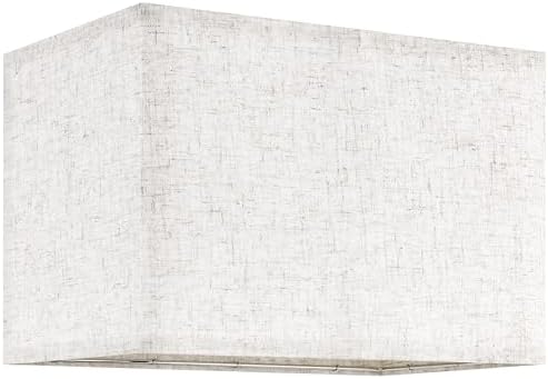 GO&SO Rectangle Lamp Shades Set of 2,W 8"×L 16"×H 10" Large Beige Lampshade