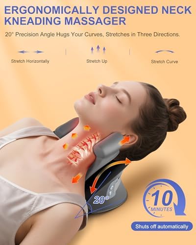 Upgraded Neck Massager Pillow with Heat, 3 Modes & 3 Intensities