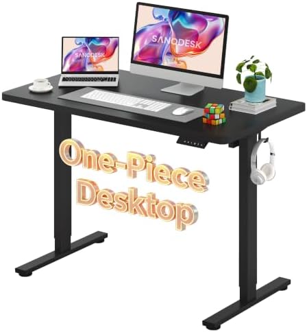 SANODESK One-Piece Electric Height Adjustable Standing Desk 48''x 24''