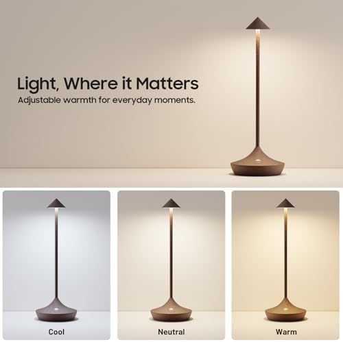 2 Pack Cordless Table Lamp, Rechargeable 6000mAh Battery Table Light