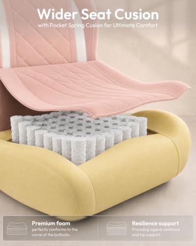 Big and Tall Gaming Chair with Footrest for Adults, Fabric