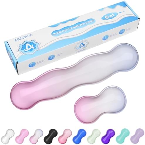 Gel Wrist Rest for Keyboard and Mouse, Wrist Rest for Keyboard, Mouse Wrist Support, Pain Relief, Cool Touch, Non-Skid, Wrist pad Set
