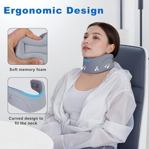 Neck Brace for Neck Pain and Support, Cervical Collar - Relieves Pain & Spine Pressure, Neck Support Brace Wraps Keep Vertebrae Stable and Aligned (Large)