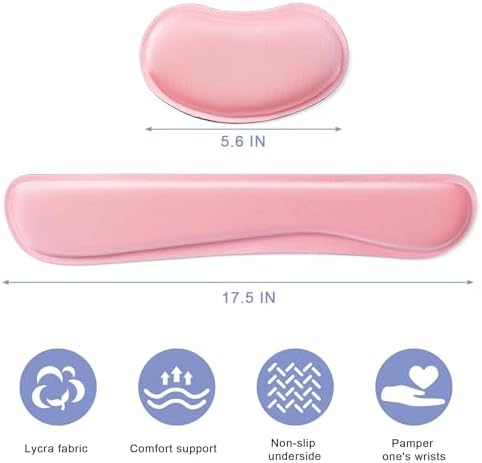 Hoewina Keyboard Wrist Rest,Ergonomic Wrist Support for Keyboard,Pink