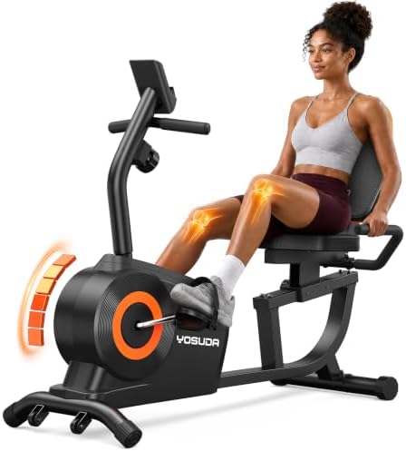 YOSUDA Recumbent Exercise Bike for Home，Magnetic Staionary Bike for Seniors