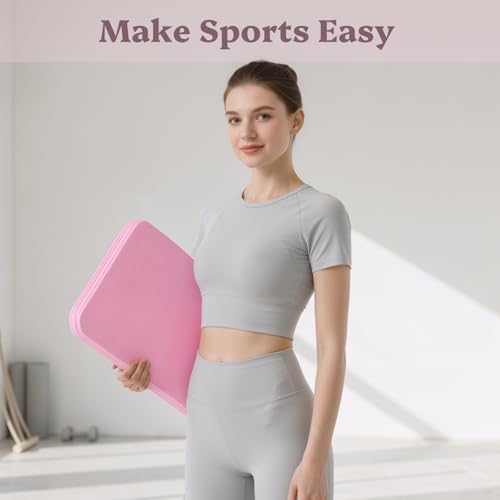 Foldable Yoga Mat Non Slip, Pilates Fitness Mats, 72" x 24" Extra Width ＆ Thick, Anti-Tear Exercise Mat with Carrying Strap and Bag, Workout Mats for Stretching,Yoga Studio,Gym or Home Workouts