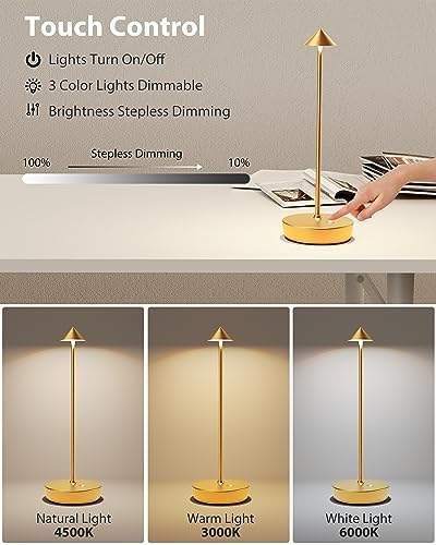 Cordless Table Lamp Rechargeable 6000mAh Battery Outdoor LED Light