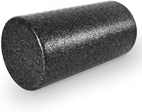 ProsourceFit High Density Foam Rollers 12 - inches long, Firm Full Body Athletic Massage Tool for Back Stretching, Yoga, Pilates, Post Workout Muscle Recuperation, Black
