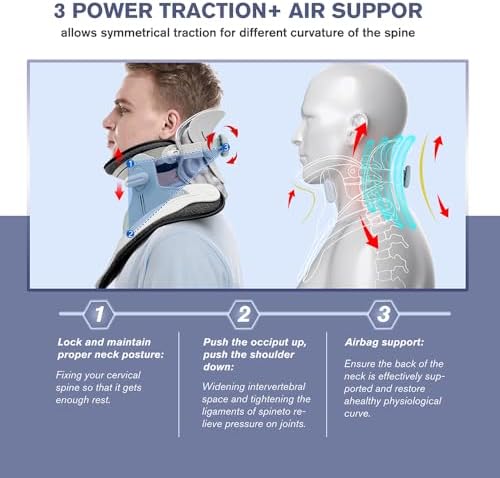 ALPHAY Cervical Neck Traction Device,Electric Air Pump with 3 Power Traction, Built-in 8 Airbag, Neck Pain Relief and Relaxation