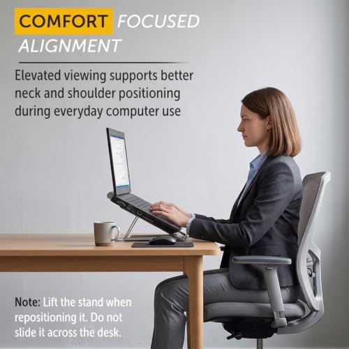 Goldtouch Go! Travel Laptop and Tablet Stand, Aluminum Laptop Riser