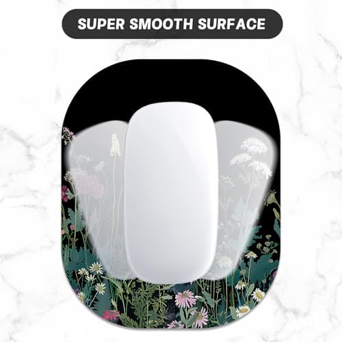 Small Mouse Pad, 6 x 7 Inch, Oval Mini Mouse Pad with Non-Slip Rubber Base for Laptop Wireless Mouse Keyboard Tray Mousepad, Blooming Flowers