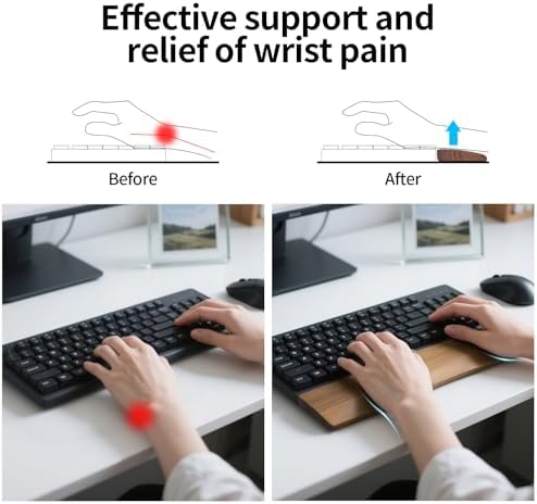 Ergonomic Wooden Wrist Rest Support for 104 Key Mechanical Keyboard