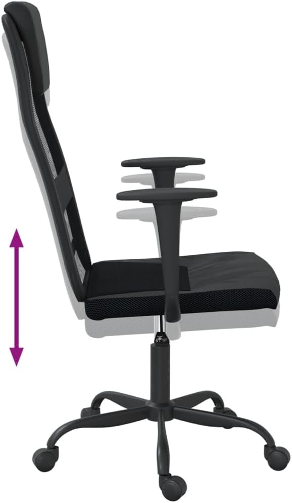 Ergonomic Office Chair with Breathable Mesh Back, Adjustable Height Desk Chair for Home Office, Swivel Computer Chair with Lumbar Support, Black