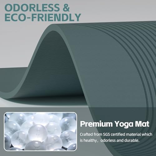 PAIDU Extra Large Yoga Mat, 72"x36" 10MM Thick POE Non Slip Exercise Mat