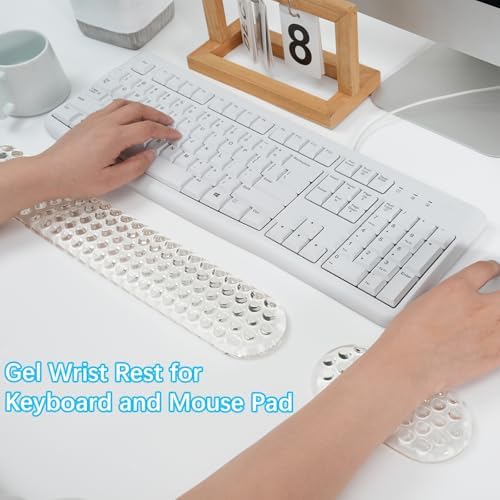 MOSISO Gel Wrist Rest Support for Mouse Pad&Keyboard Set, Transparent
