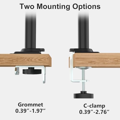 WALI Tall Dual Monitor Desk Mount for 13-33 inch Screens, 19.8 lbs per Arm