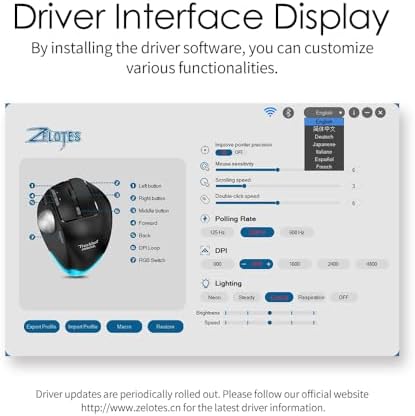 Docooler F-33 Wireless Trackball Mouse Easy Thumb Control