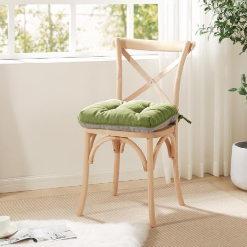 Love's cabin Memory Foam Chair Cushions Set of 4, 19 Inch, Olive Green
