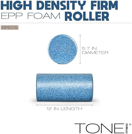 TONE Fitness Firm High-Density Foam Roller for Exercise, Massage & Recovery