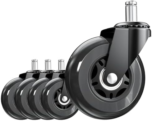 3 Inch Office Chair Wheels, Set of 5 (Black)