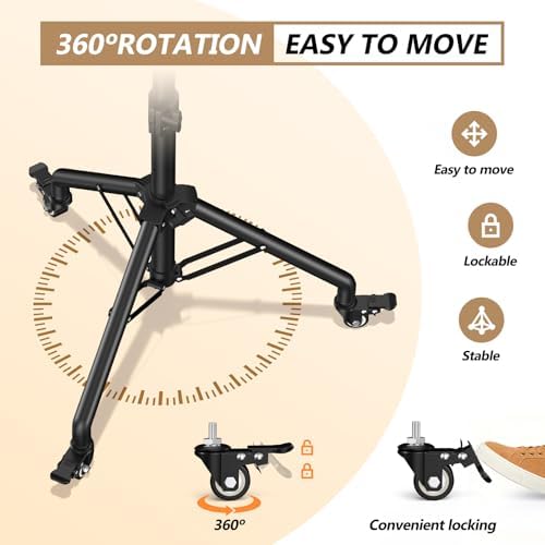 Facilife Projector Stand Tripod on Wheels, Adjustable Height 31-56 Inches, Laptop Tripod Stand Rolling, Heavy Duty Projector Tripod Metal Construction, Multifunctional for Office & Home (31-56 Inches)