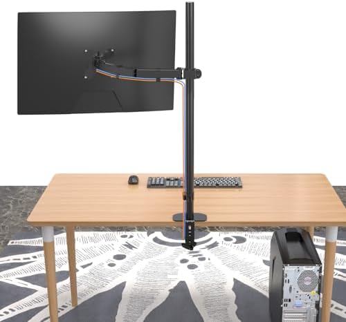 Pholiten Tall Single Monitor Mount with 31.5" Pole for 13-32" Screen